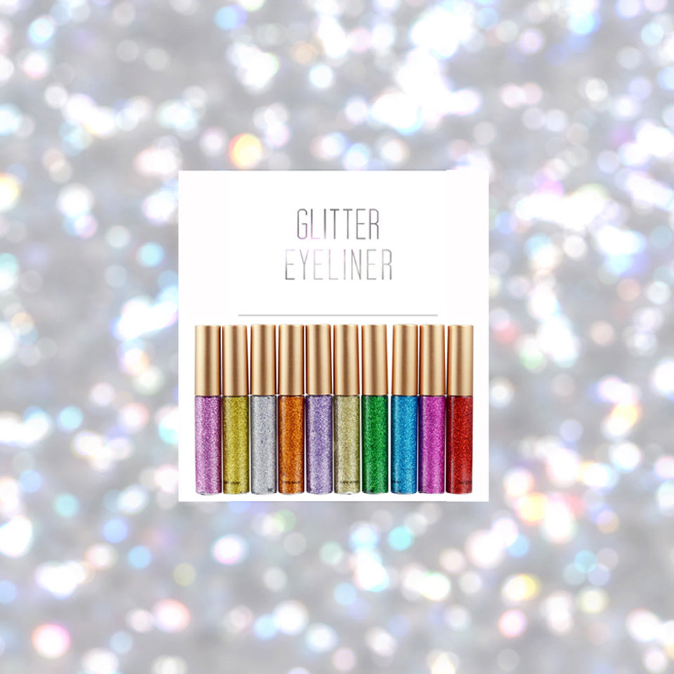 HANDAIYAN Brand 1 Pcs Glitter Liquid Eyeliner Pen 10 Colors Metallic Shine Eye Shadow & Liner Combination Pencil Eyes Makeup CJD