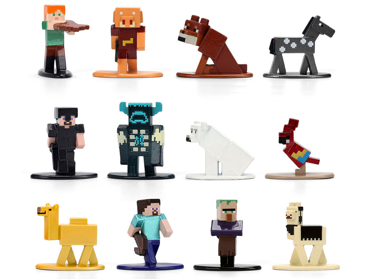 Set of 12 Diecast Figures "Minecraft" Video Game Wave 2 "Nano Metalfigs" Series Diecast models by Jada Jada