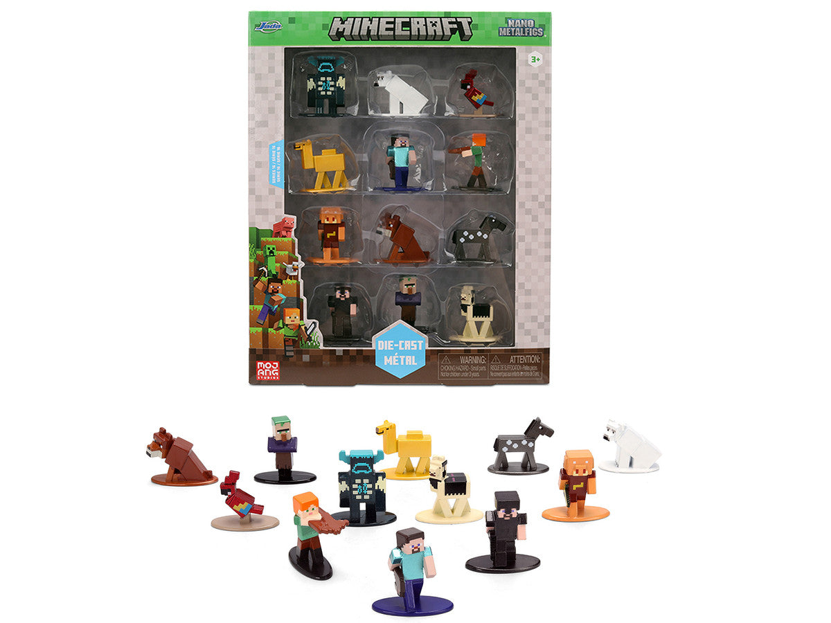 Set of 12 Diecast Figures "Minecraft" Video Game Wave 2 "Nano Metalfigs" Series Diecast models by Jada Jada