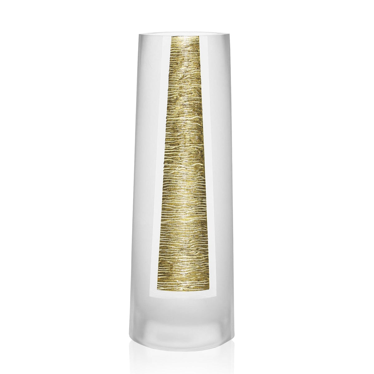 10.5 Mouth Blown Hand Decorated Standard Gold Vase W2B