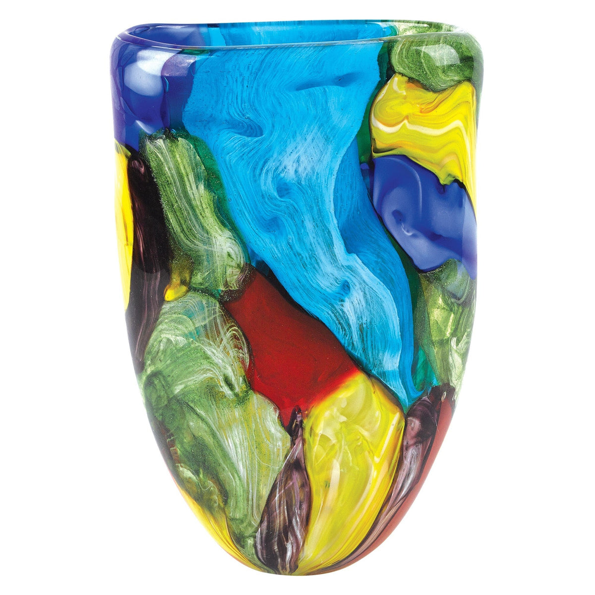 11 Multicolor Glass Art Oval Vase W2B