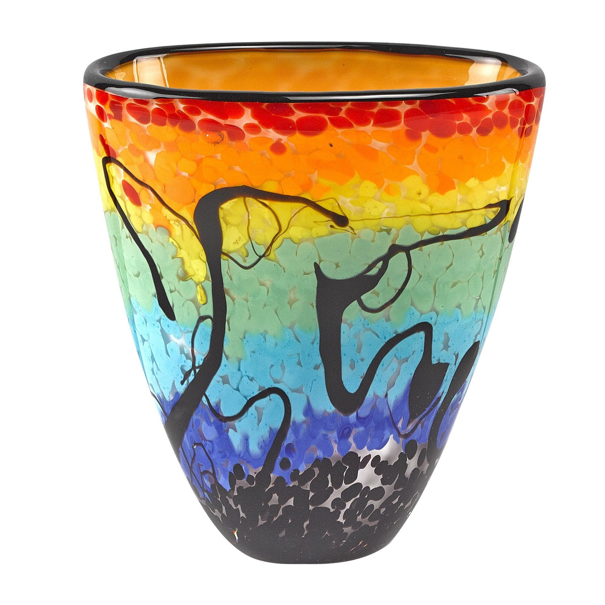75 Mouth Blown Art Glass Oval Vase W2B