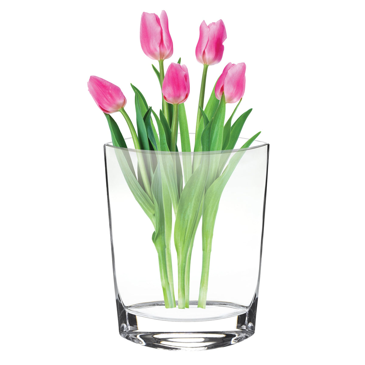 11 Mouth Blown Crystal European Made Pocket Shaped Vase W2B