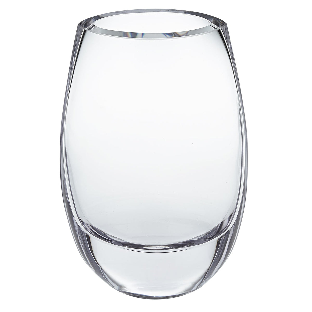 8 Mouth Blown Polish Oval Thick Walled Vase W2B