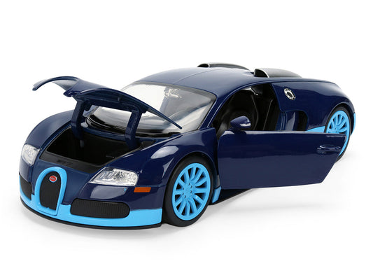 2011 Bugatti Veyron Dark Blue with Light Blue Accents "Hyper-Spec" Series 1/24 Diecast Model Car by Jada Jada