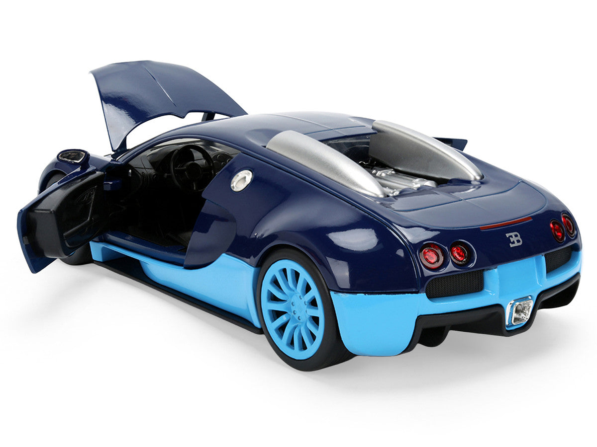 2011 Bugatti Veyron Dark Blue with Light Blue Accents "Hyper-Spec" Series 1/24 Diecast Model Car by Jada Jada