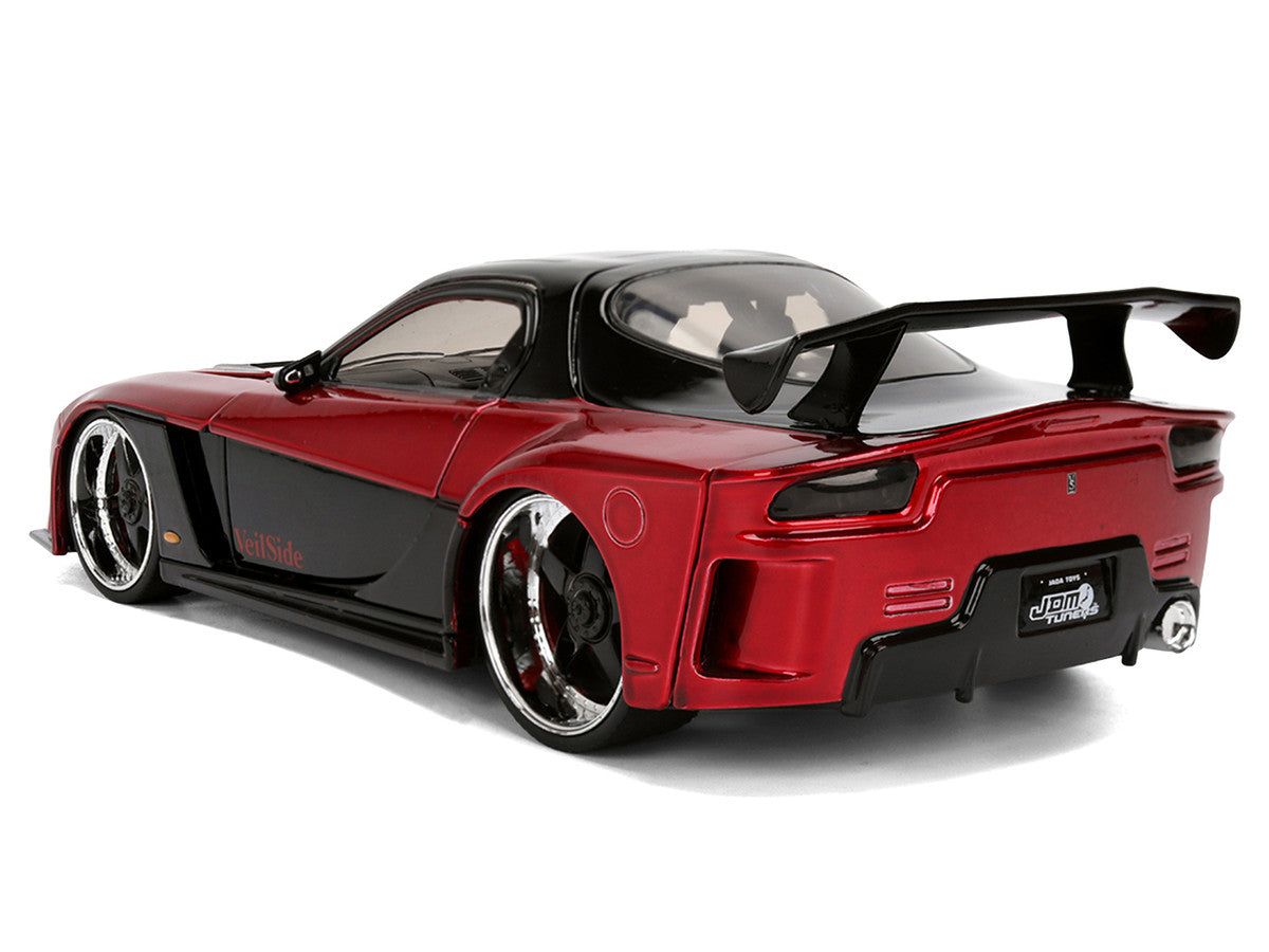1995 Mazda RX-7 Widebody RHD (Right Hand Drive) "VeilSide" Black and Red Metallic "JDM Tuners" Series 1/24 Diecast Model Car by Jada Jada