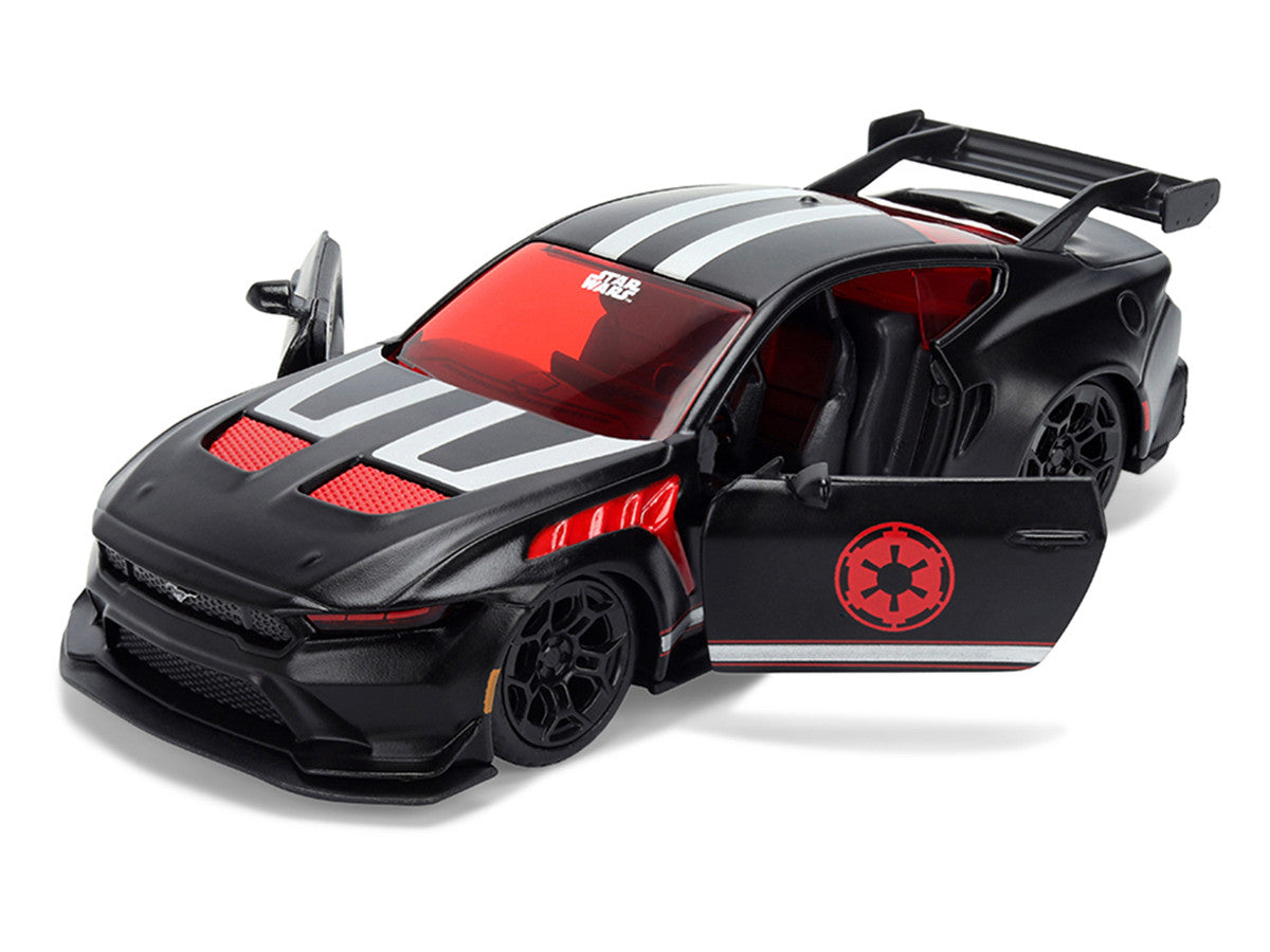 2025 Ford Mustang GTD "Darth Vader" Matt Black with Silver Stripes and Graphics "Star Wars" "Hollywood Rides" Series 1/32 Diecast Car Model by Jada Jada