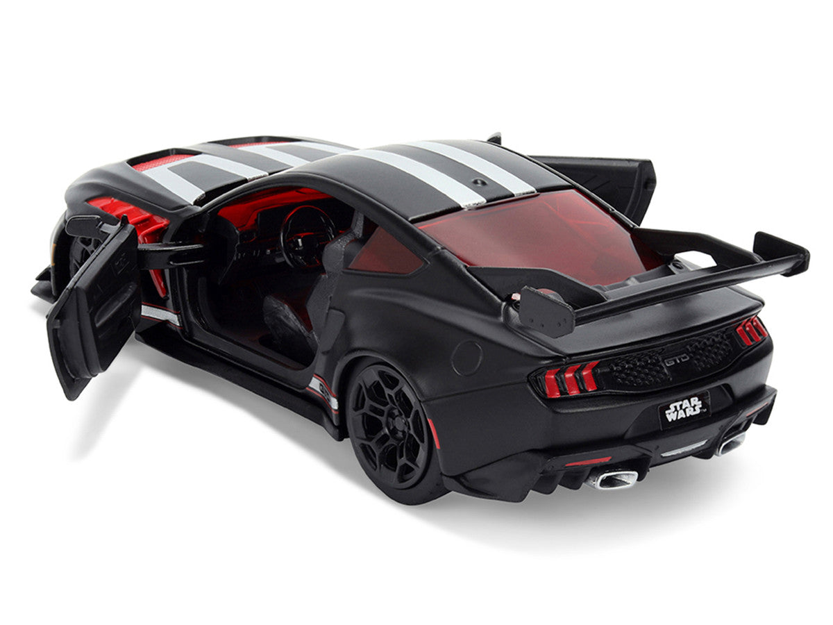 2025 Ford Mustang GTD "Darth Vader" Matt Black with Silver Stripes and Graphics "Star Wars" "Hollywood Rides" Series 1/32 Diecast Car Model by Jada Jada