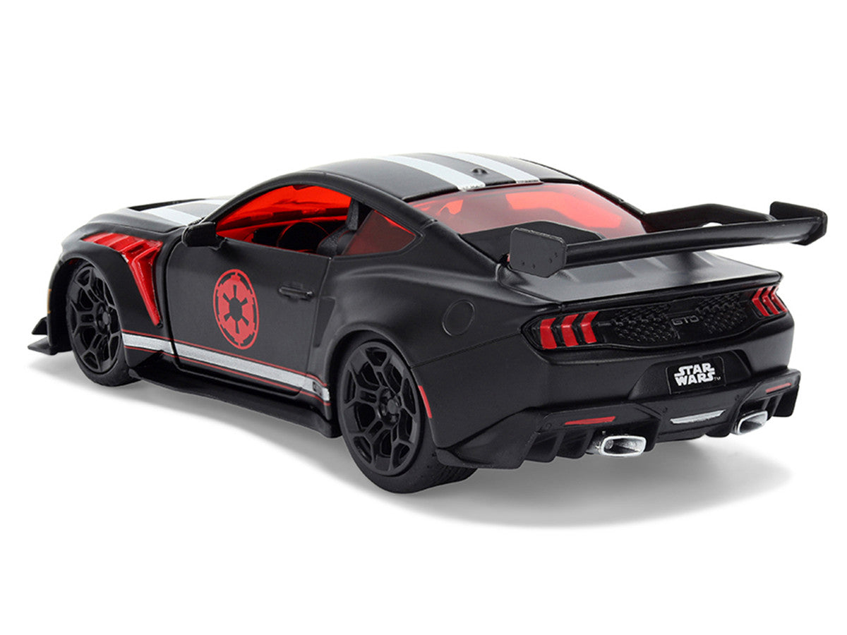 2025 Ford Mustang GTD "Darth Vader" Matt Black with Silver Stripes and Graphics "Star Wars" "Hollywood Rides" Series 1/32 Diecast Car Model by Jada Jada