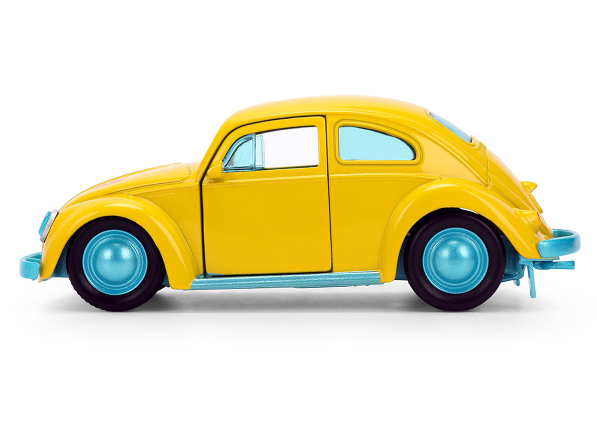 Volkswagen Beetle "Bumblebee" Yellow with Blue Interior "Transformers - Energon Surge" "Hollywood Rides" Series 1/32 Diecast Car Model by Jada Jada