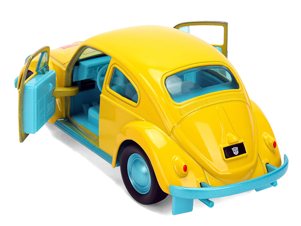 Volkswagen Beetle "Bumblebee" Yellow with Blue Interior "Transformers - Energon Surge" "Hollywood Rides" Series 1/32 Diecast Car Model by Jada Jada