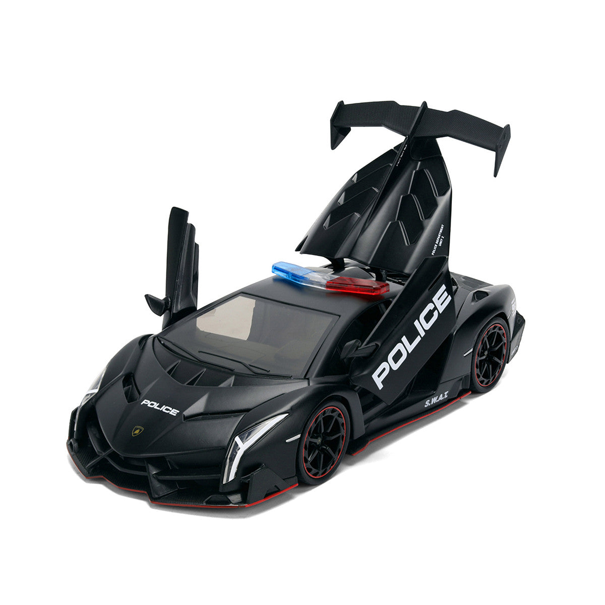 Lamborghini Veneno "Police" Matt Black "Hyper-Spec" Series 1/24 Diecast Model Car by Jada Jada