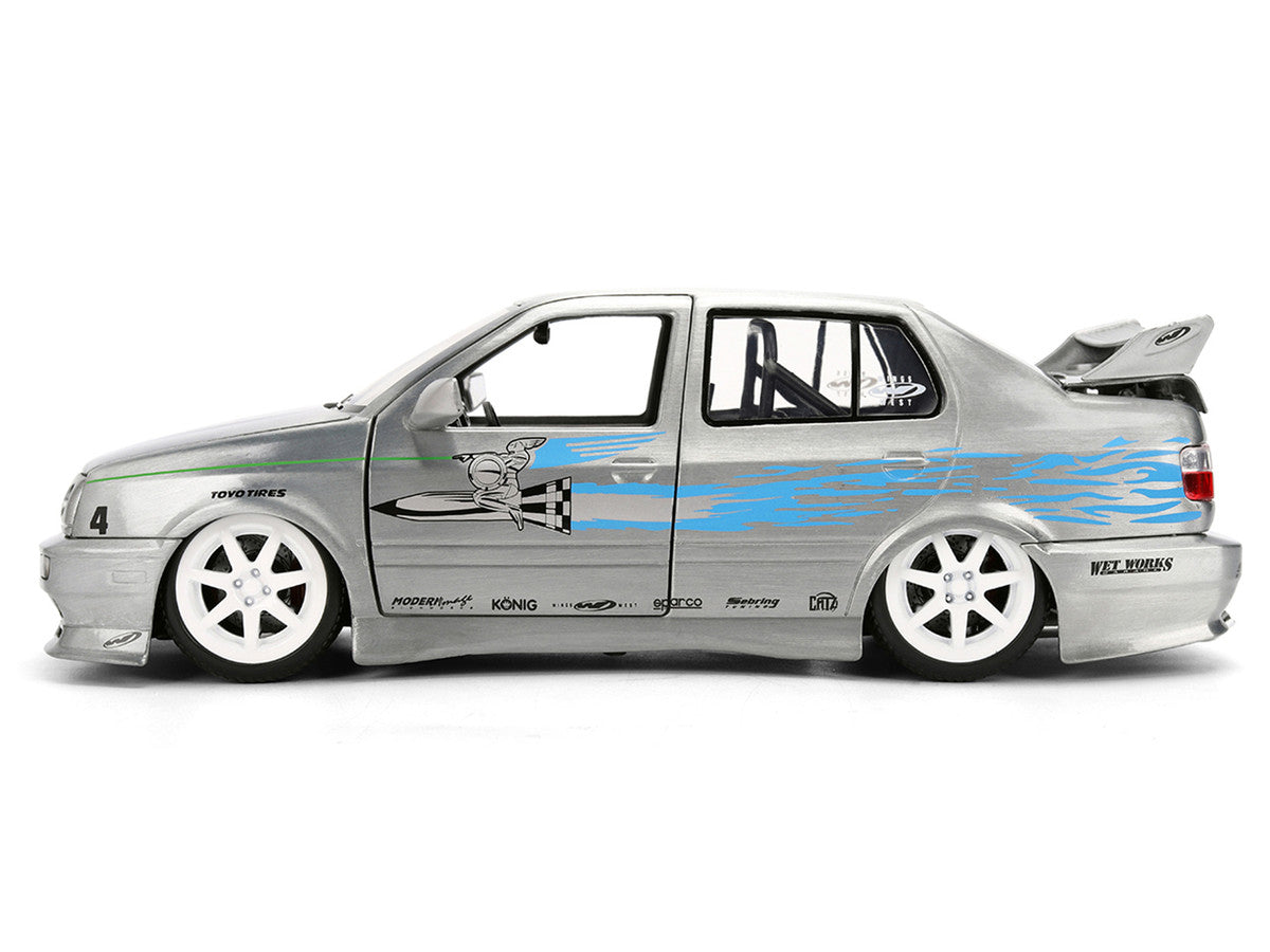 Volkswagen Jetta Raw Metal Color Brush Finish "The Fast and the Furious" (2001) Movie "25 Years of Fast & Furious" Series 1/24 Diecast Model Car by Jada Jada