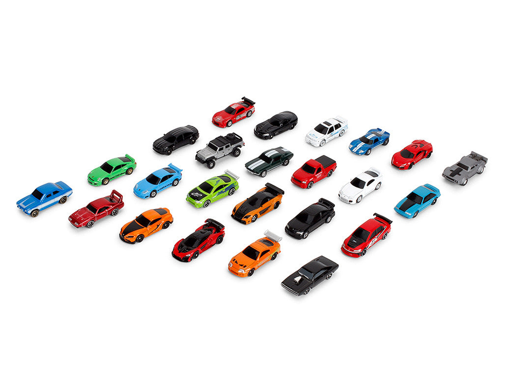 25 Years of Fast & Furious Advent Calendar Set of 24 Nano Cars "Nano Hollywood Rides" Series Diecast Model Cars by Jada Jada