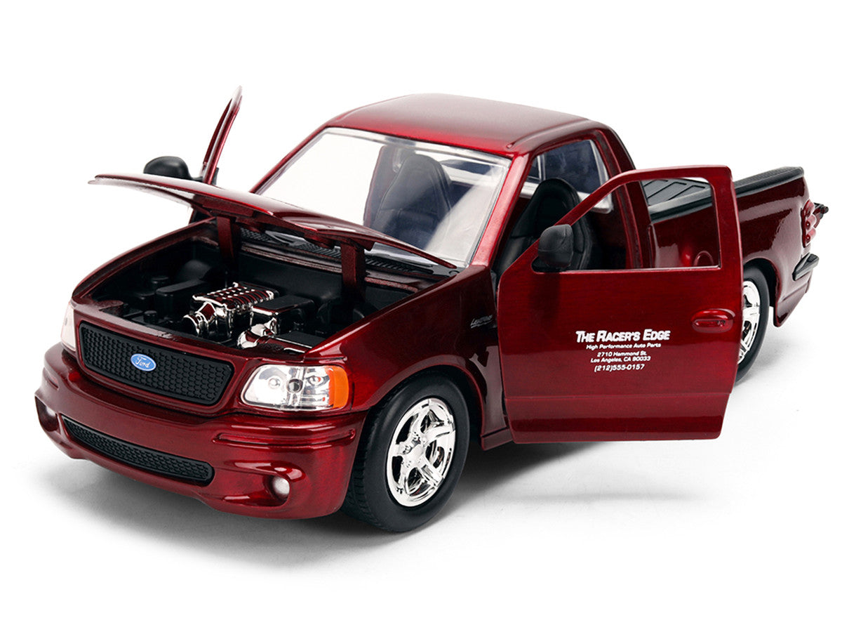 Ford F-150 SVT Lightning Pickup Truck Red Color Brush Finish "The Fast and the Furious" (2001) Movie "25 Years of Fast & Furious" Series 1/24 Diecast Model Car by Jada Jada