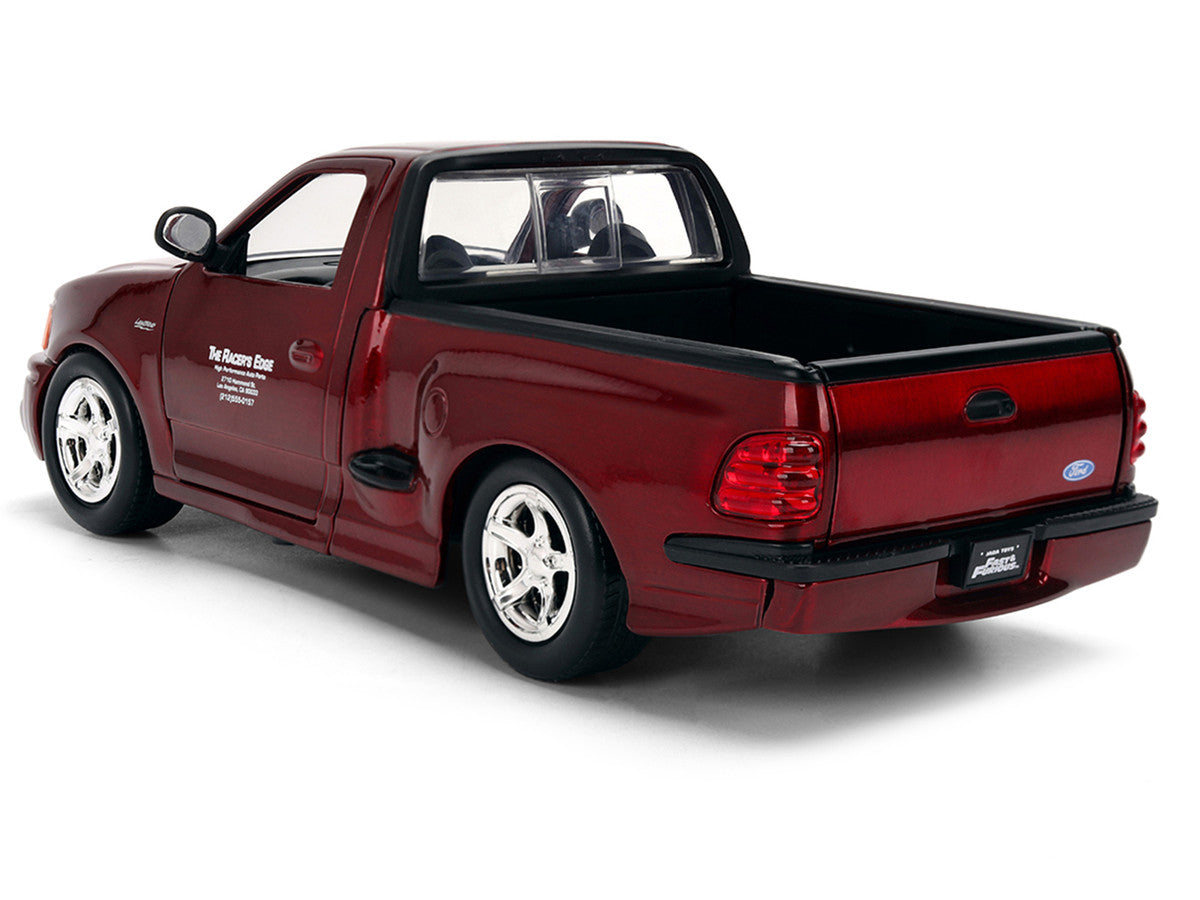 Ford F-150 SVT Lightning Pickup Truck Red Color Brush Finish "The Fast and the Furious" (2001) Movie "25 Years of Fast & Furious" Series 1/24 Diecast Model Car by Jada Jada