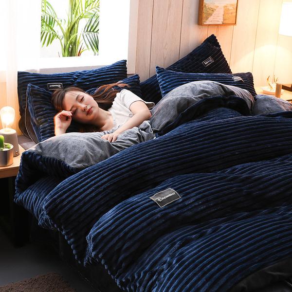 Thicken Corduroy Velvet Bedding Set Duvet Cover by LuxuryLifeWay