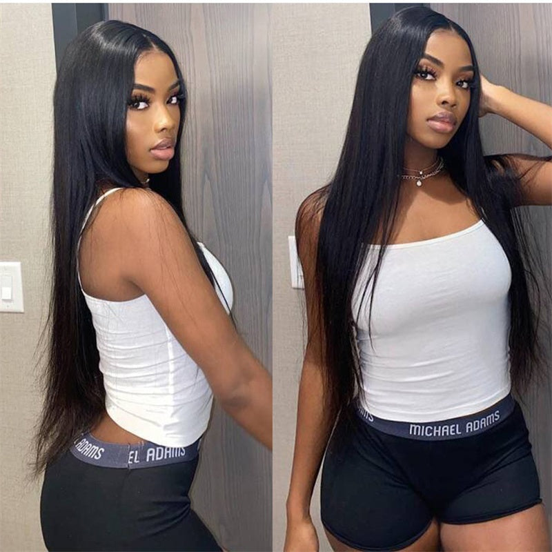 Women's Fashion Simple Human Hair Straight Wig CJD