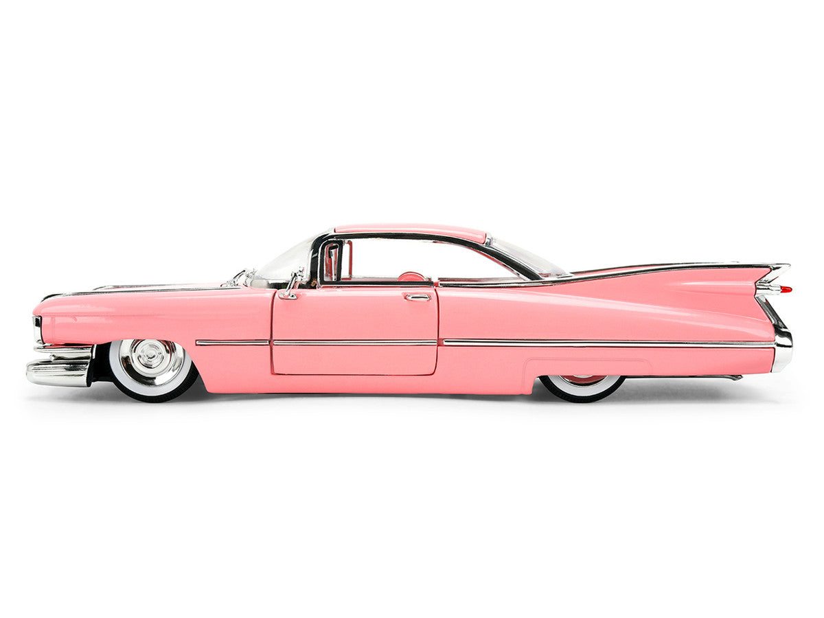 1959 Cadillac Coupe DeVille Pink with Pink and White Interior "Showroom Floor" Series 1/24 Diecast Model Car by Jada Jada