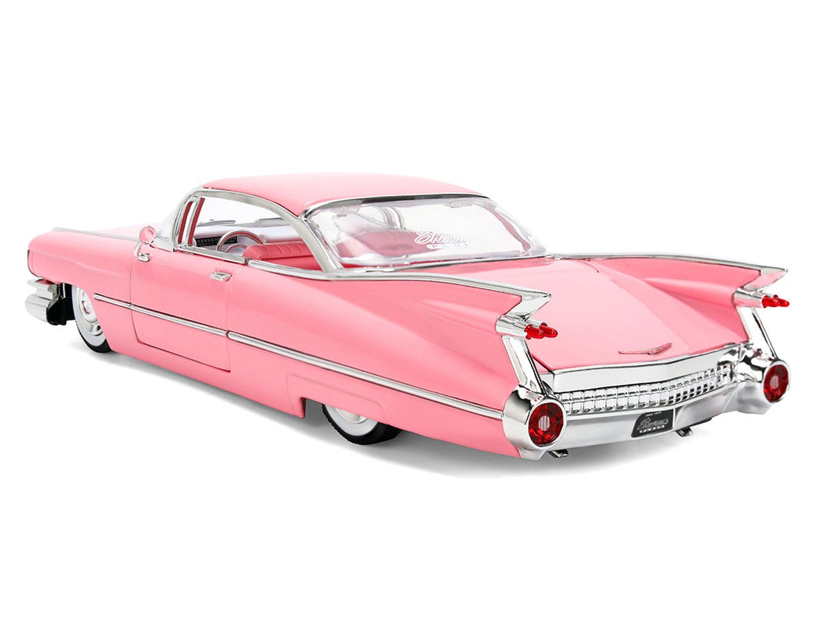 1959 Cadillac Coupe DeVille Pink with Pink and White Interior "Showroom Floor" Series 1/24 Diecast Model Car by Jada Jada