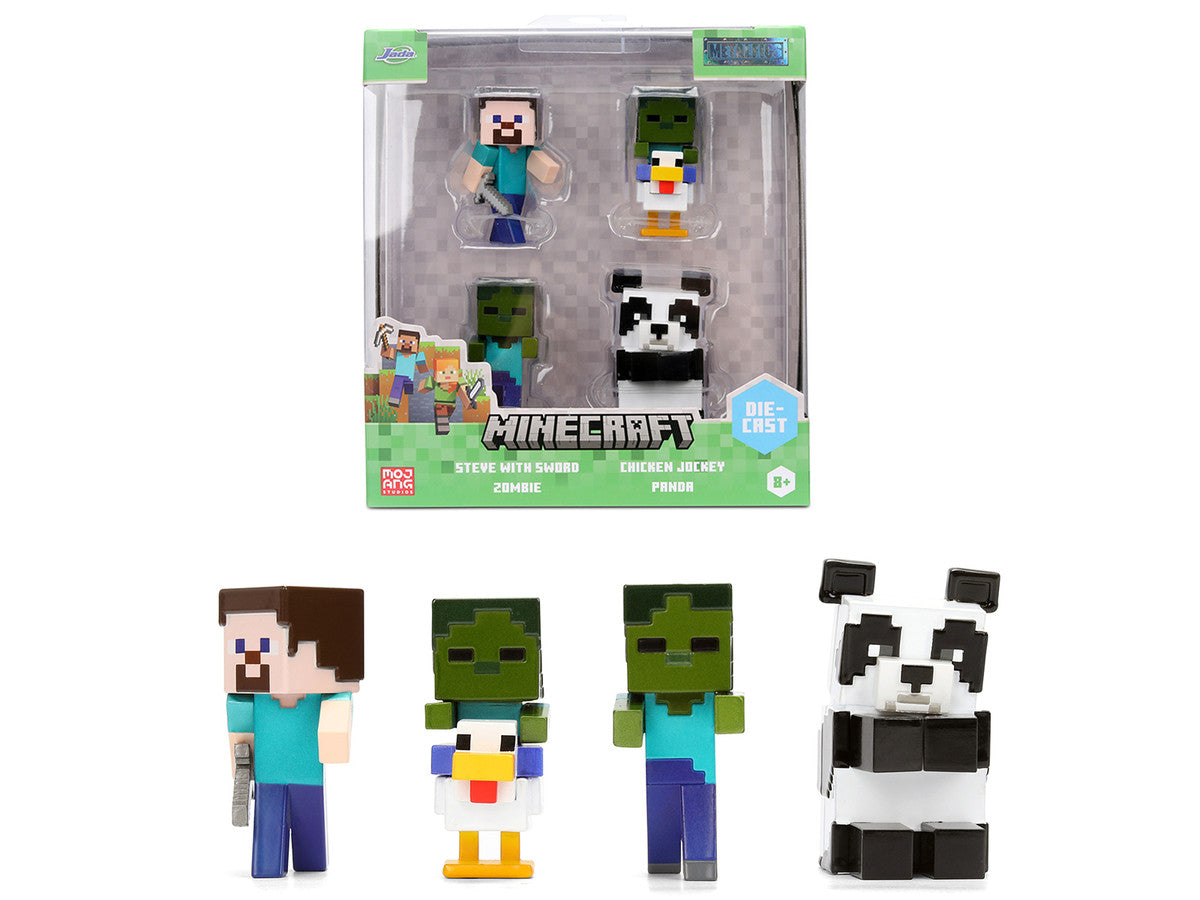 Set of 4 Diecast Figures "Minecraft" Video Game Wave 7 "Metalfigs" Series Diecast Models by Jada Jada