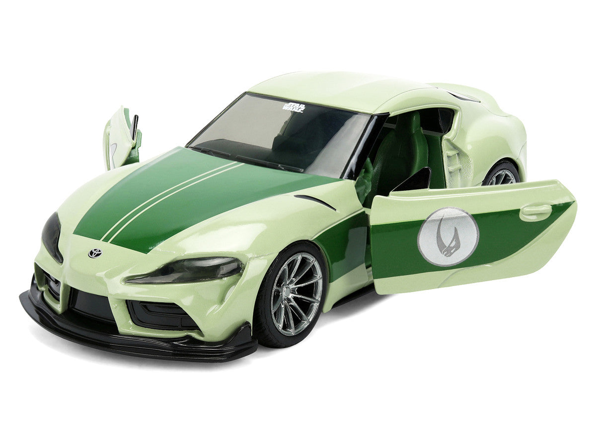 2020 Toyota GR Supra "Grogu" Livery Light Green with Green Graphics and Hood "Star Wars" Franchise "Hollywood Rides" Series 1/32 Diecast Model Car by Jada Jada