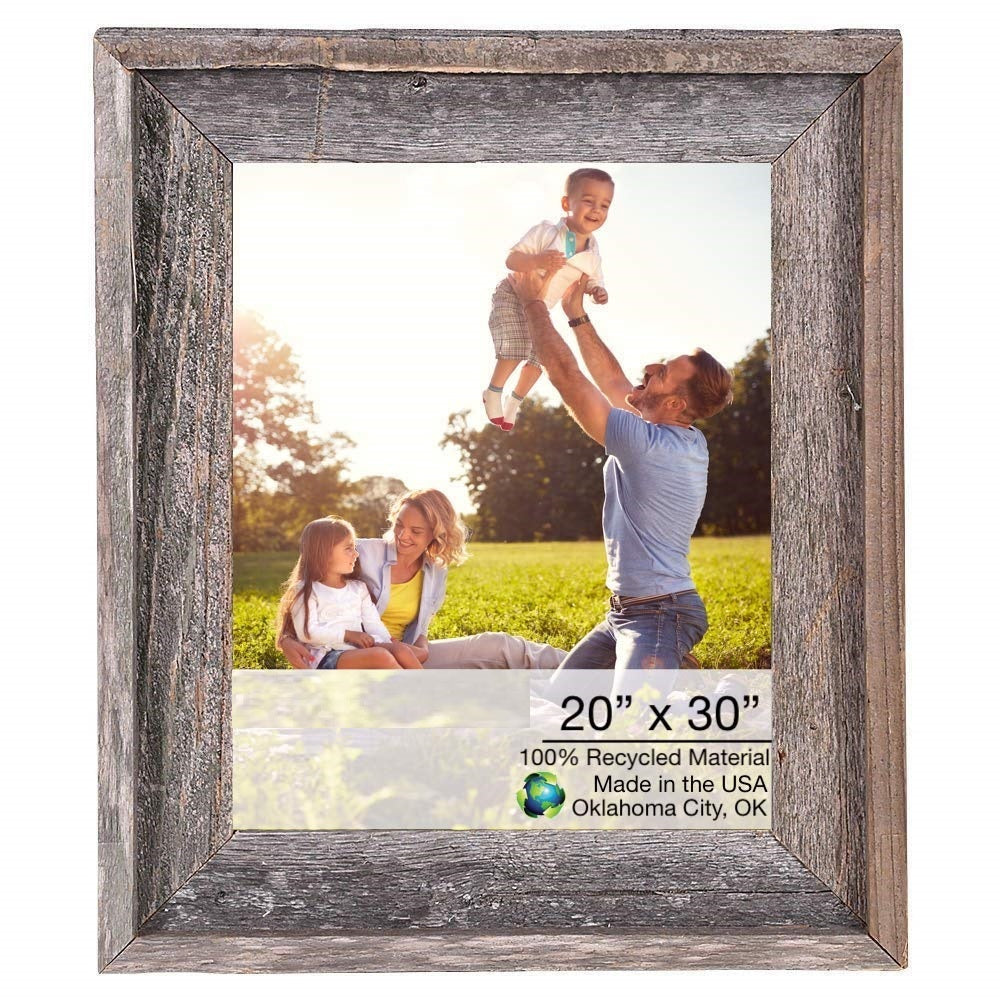 20X30 Natural Weathered Grey Picture Frame With Plexiglass Holder W2B