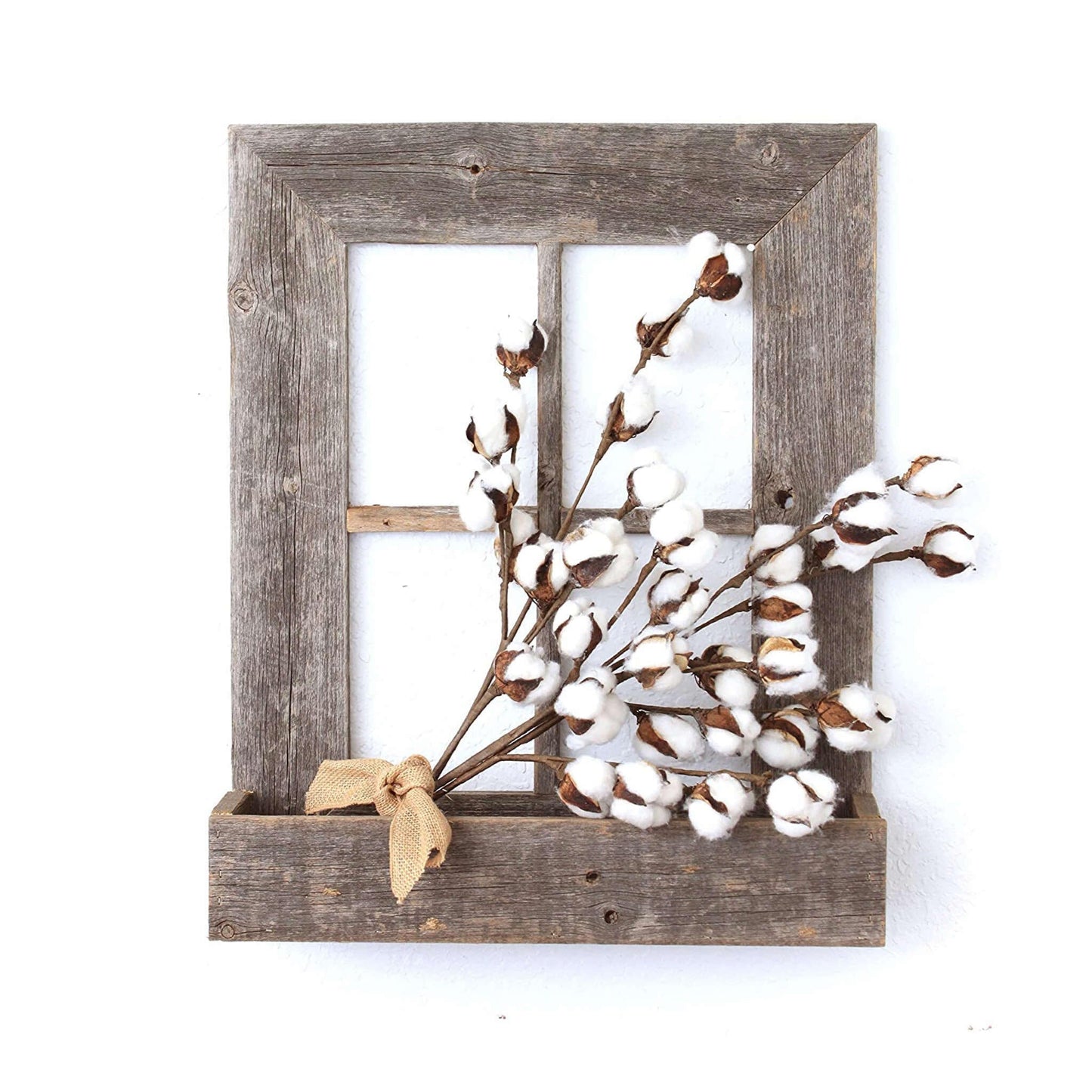 22X18 Rustic Weatered Grey Window Frame With Planter W2B