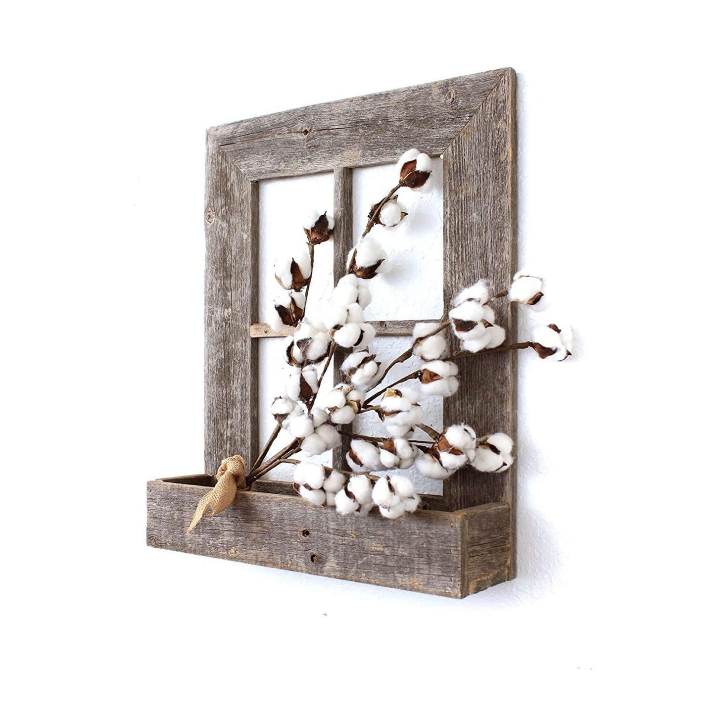 22X18 Rustic Weatered Grey Window Frame With Planter W2B