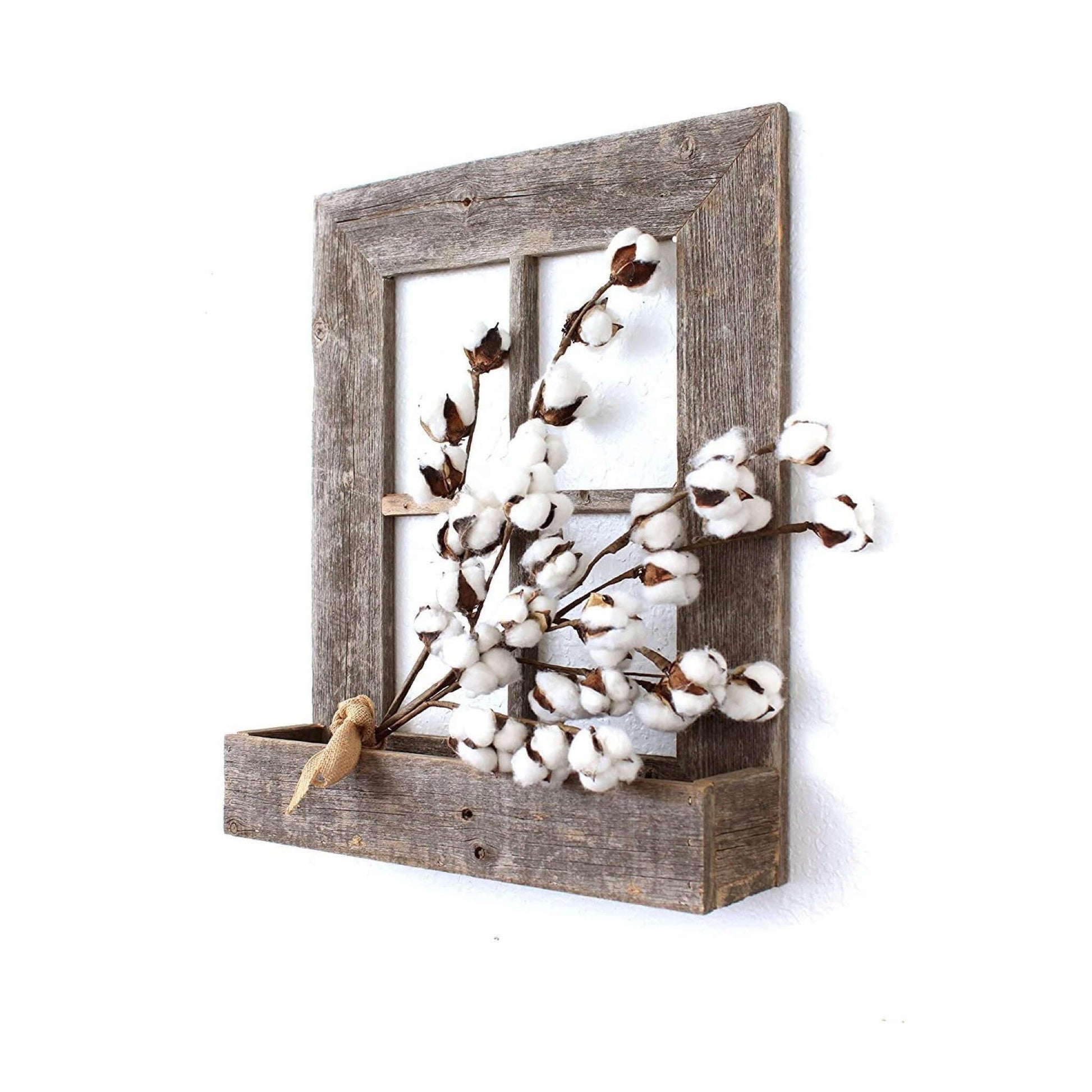 22X18 Rustic Weatered Grey Window Frame With Planter W2B