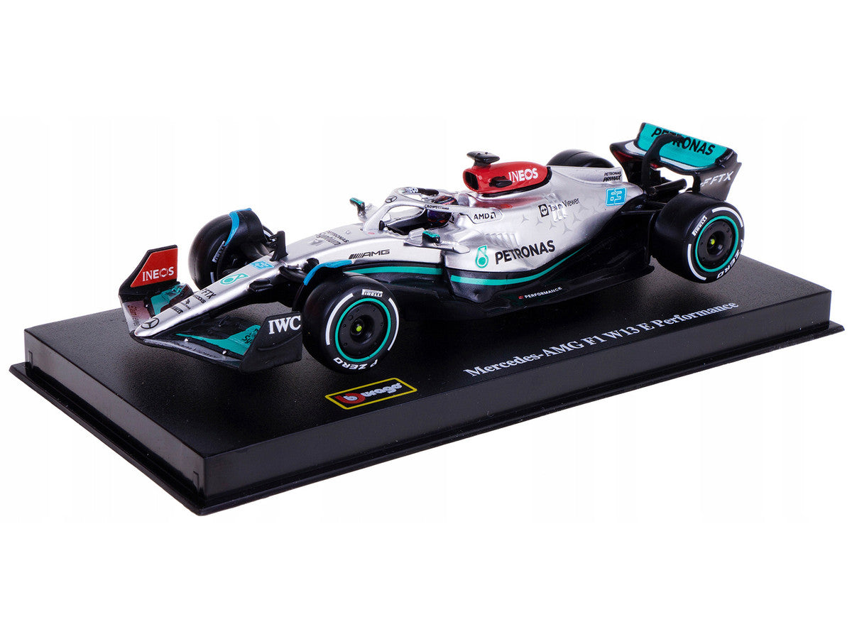 Mercedes-AMG F1 W13 E Performance #63 George Russell "F1 Formula One World Championship" (2022) with Display Case 1/43 Diecast Model Car by Bburago Bburago