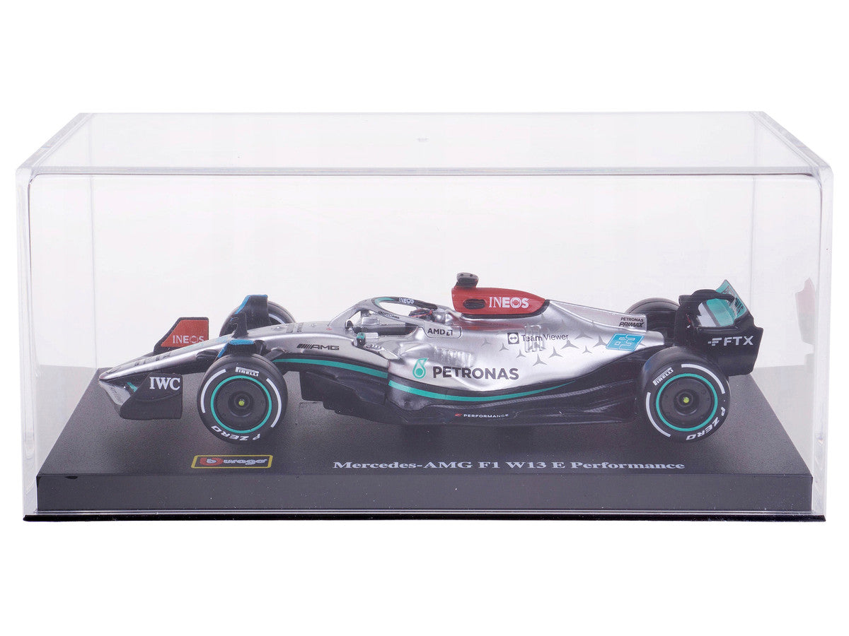 Mercedes-AMG F1 W13 E Performance #63 George Russell "F1 Formula One World Championship" (2022) with Display Case 1/43 Diecast Model Car by Bburago Bburago