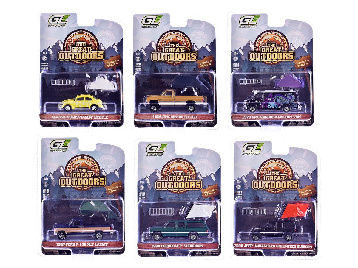 "The Great Outdoors" Series 4 Set of 6 pieces 1/64 Diecast Model Cars by Greenlight Greenlight