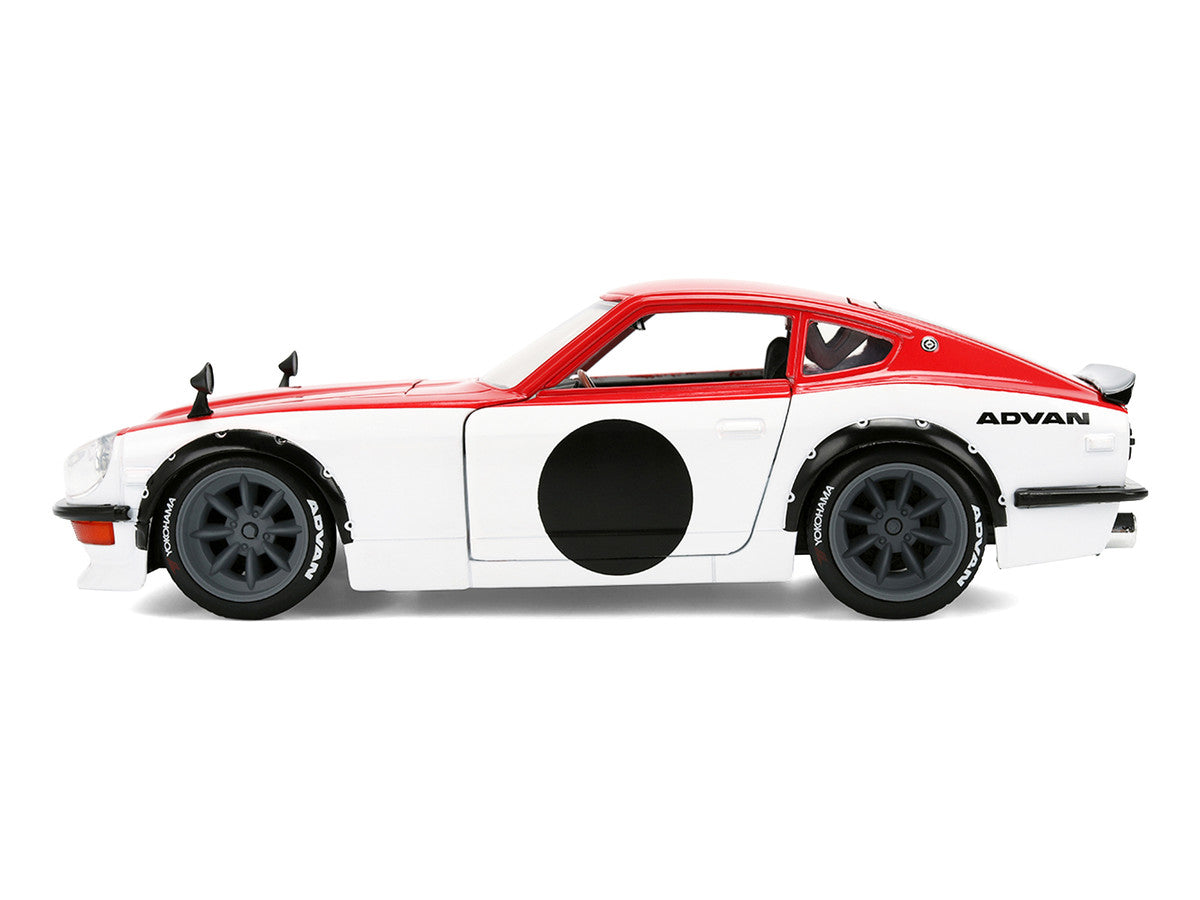 1972 Datsun 240Z Red and White "JDM Tuners" Series 1/24 Diecast Car Model by Jada Jada