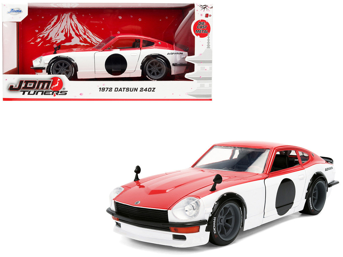 1972 Datsun 240Z Red and White "JDM Tuners" Series 1/24 Diecast Car Model by Jada Jada