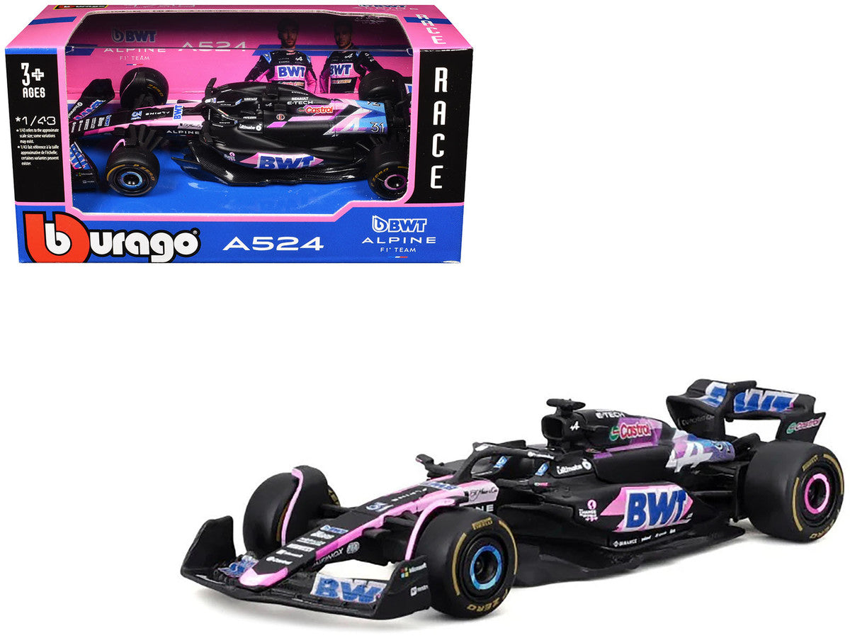 Alpine A524 #31 Esteban Ocon "BWT" "Formula One F1 World Championship" (2024) "Race" Series 1/43 Diecast Model Car by Bburago Bburago