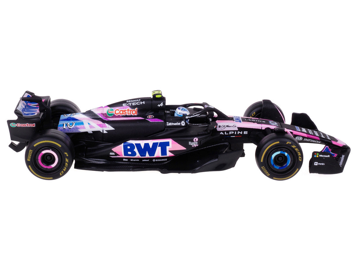 Alpine A524 #10 Pierre Gasly "BWT" "Formula One F1 World Championship" (2024) with Driver Figure and Display Case "Race" Series 1/43 Diecast Model Car by Bburago Bburago