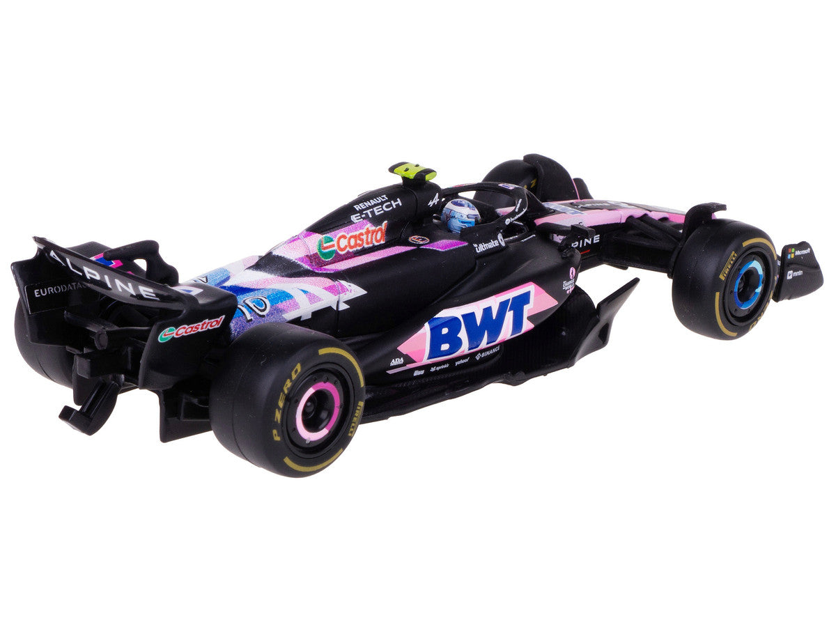 Alpine A524 #10 Pierre Gasly "BWT" "Formula One F1 World Championship" (2024) with Driver Figure and Display Case "Race" Series 1/43 Diecast Model Car by Bburago Bburago