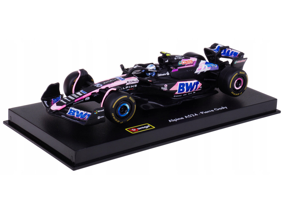 Alpine A524 #10 Pierre Gasly "BWT" "Formula One F1 World Championship" (2024) with Driver Figure and Display Case "Race" Series 1/43 Diecast Model Car by Bburago Bburago