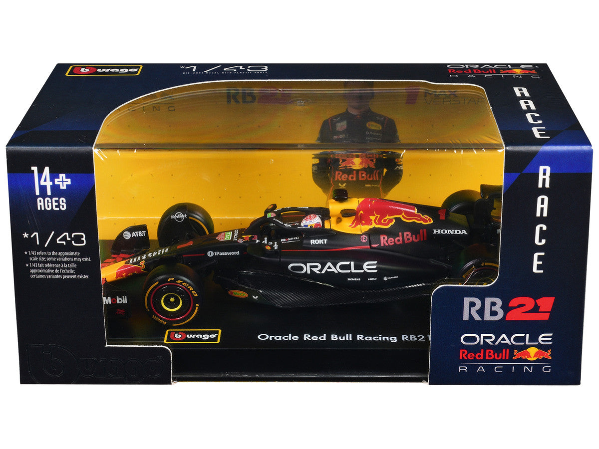 Red Bull Racing RB21 #1 Max Verstappen "Formula One F1 World Championship" (2025) with Display Case "Race" Series 1/43 Diecast Model Car by Bburago Bburago