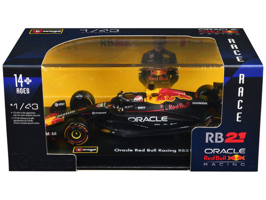 Red Bull Racing RB21 #1 Max Verstappen "Formula One F1 World Championship" (2025) with Display Case "Race" Series 1/43 Diecast Model Car by Bburago Bburago