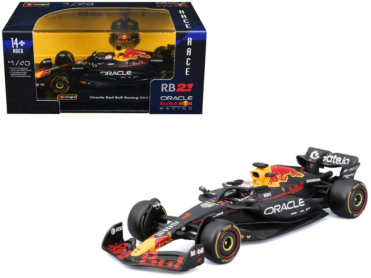 Red Bull Racing RB21 #1 Max Verstappen "Formula One F1 World Championship" (2025) with Display Case "Race" Series 1/43 Diecast Model Car by Bburago Bburago