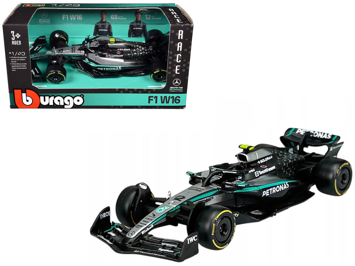 Mercedes-AMG F1 W16 E Performance #12 Kimi Antonelli "Petronas" Formula One F1 World Championship (2025) "Race" Series 1/43 Diecast Model Car by Bburago Bburago