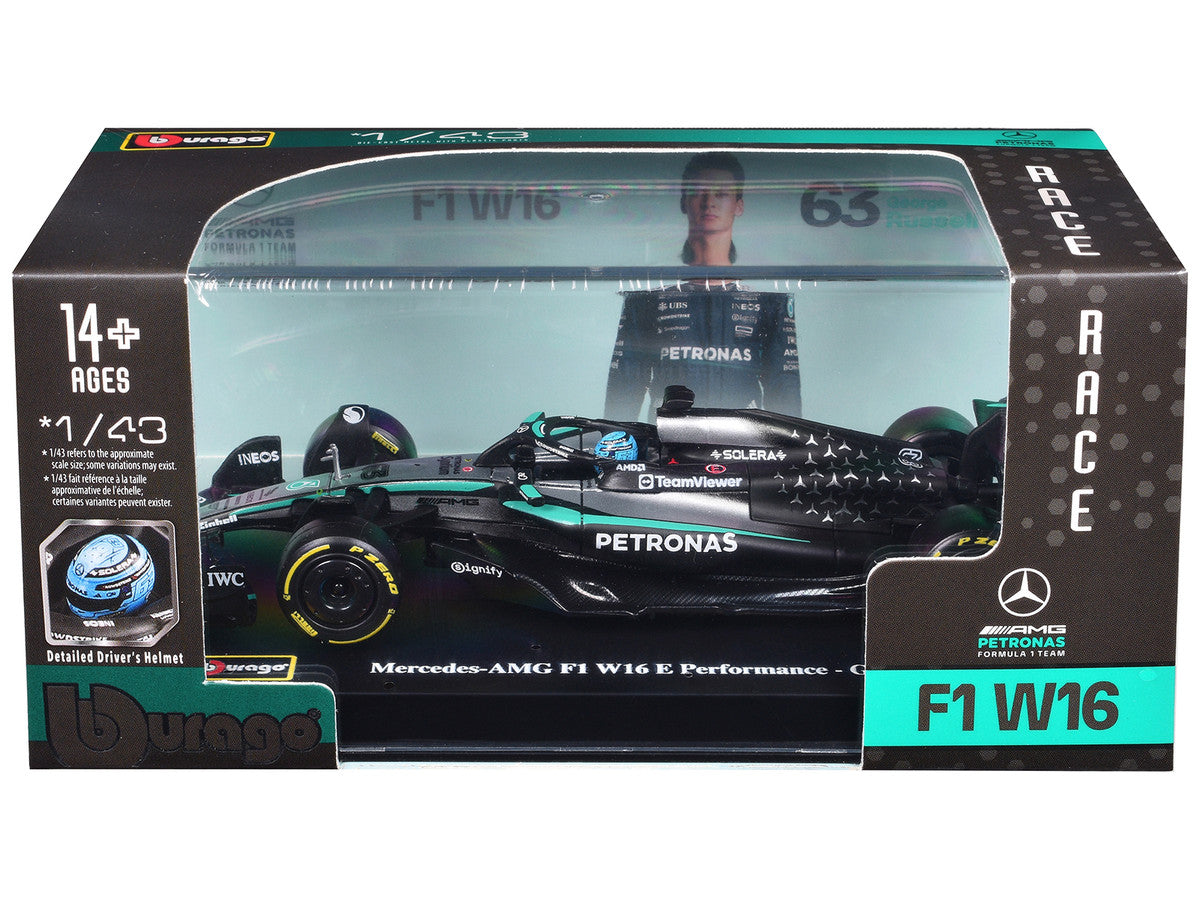 Mercedes-AMG F1 W16 E Performance #63 George Russell Formula One F1 "World Championship" (2025) 1/43 Diecast Model Car by Bburago Bburago