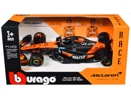 McLaren MCL39 #81 Oscar Piastri "OKX" Formula One F1 "Australian GP" (2025) "Race" Series 1/43 Diecast Model Car by Bburago Bburago