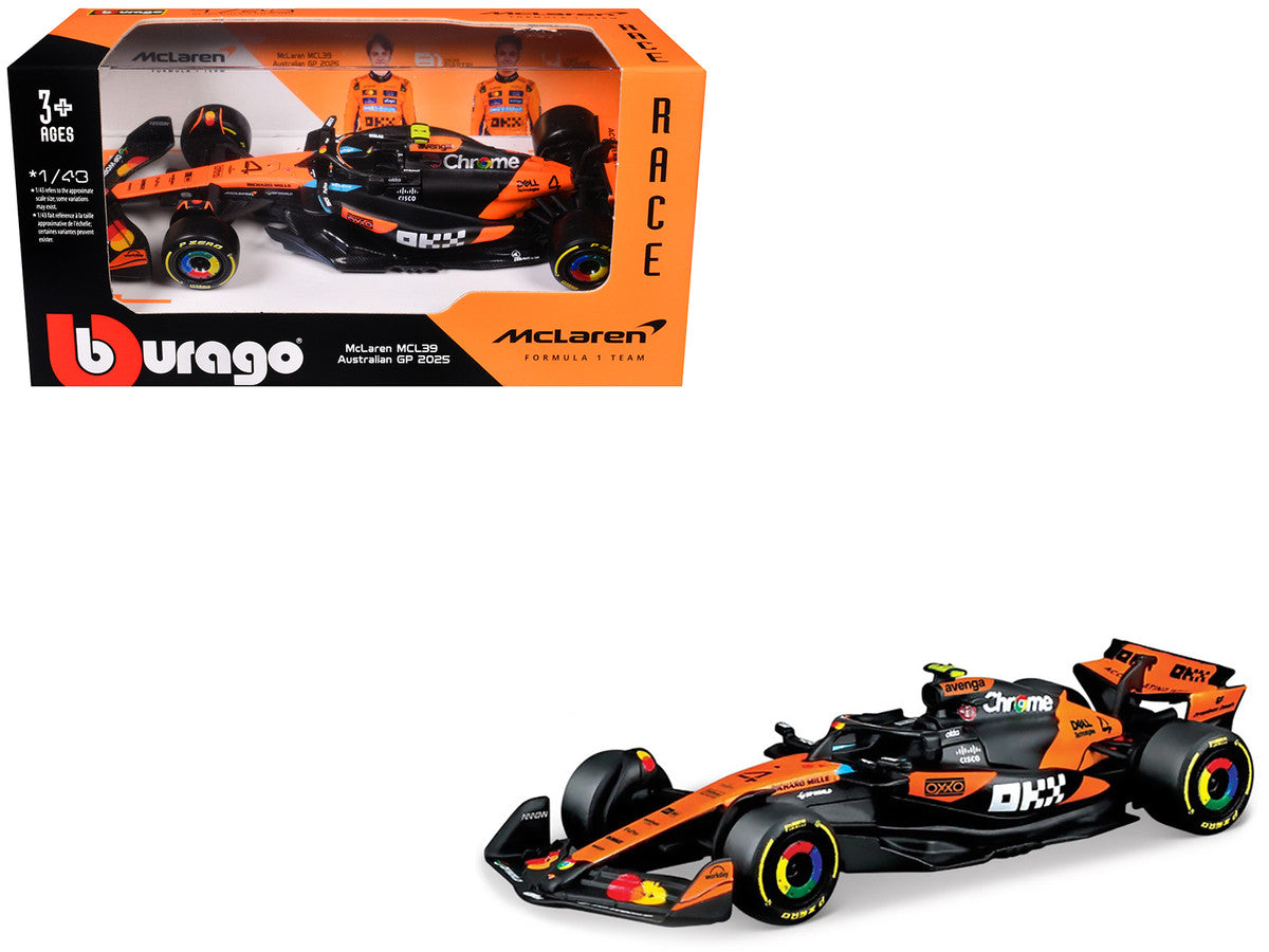 McLaren MCL39 #4 Lando Norris "OKX" Winner Formula One F1 "Australian GP" (2025) "Race" Series 1/43 Diecast Model Car by Bburago Bburago