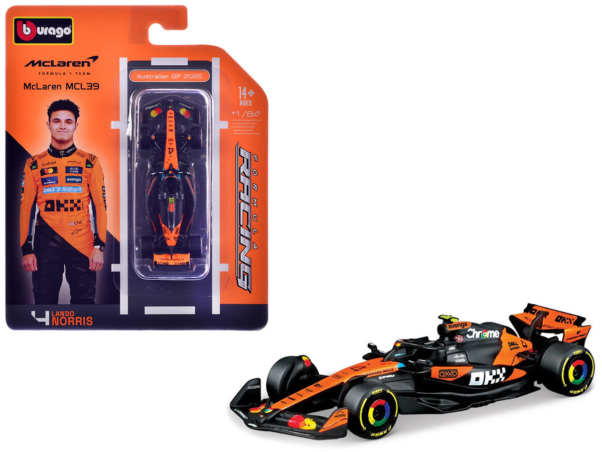 McLaren MCL39 #4 Lando Norris Winner Formula One F1 "Australian GP" (2025) "Formula Racing" Series 1/64 Diecast Model Car by Bburago Bburago