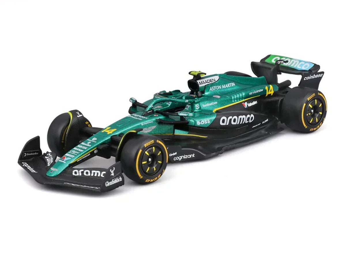 Aston Martin AMR25 #14 Fernando Alonso "Aramco" Formula One F1 World Championship (2025) "Race" Series 1/43 Diecast Model Car by Bburago Bburago