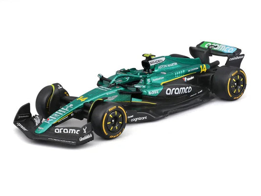 Aston Martin AMR25 #14 Fernando Alonso "Aramco" Formula One F1 World Championship (2025) "Race" Series 1/43 Diecast Model Car by Bburago Bburago